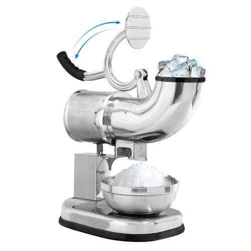 Maquina Trituradora de Hielo 800W 2400 r/min Acero Inoxidable de 2 Cuchillas 180 Kg/h - Plata