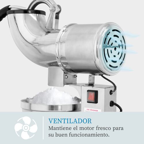 Maquina Trituradora de Hielo 800W 2400 r/min Acero Inoxidable de 2 Cuchillas 180 Kg/h - Plata