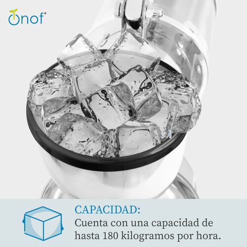 Maquina Trituradora de Hielo 800W 2400 r/min Acero Inoxidable de 2 Cuchillas 180 Kg/h - Plata