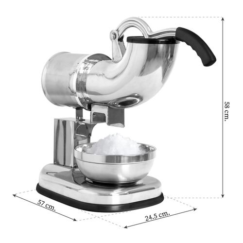 Maquina Trituradora de Hielo 800W 2400 r/min Acero Inoxidable de 2 Cuchillas 180 Kg/h - Plata