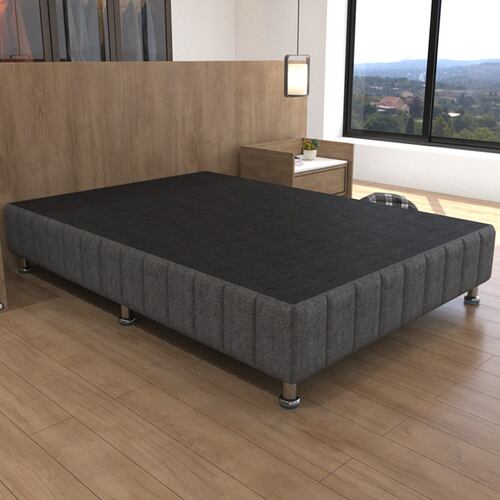 Base Box Individual Tapizado Gris con Patas