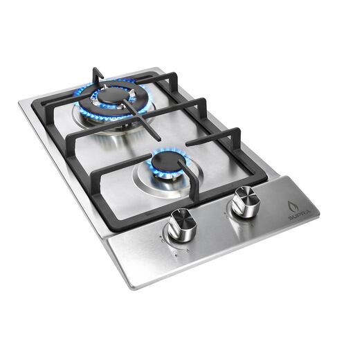 COMBO con campana de pared 90cm, parrilla de gas y parrilla eléctrica SUPRA EPOMEO de acero inoxidable