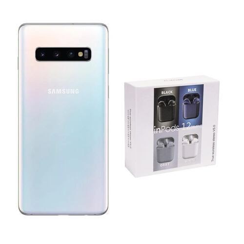 Galaxy S10 Plus 128GB Blanco Reacondicionado Grado A + Audífonos Genéricos