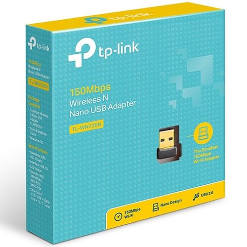 Adaptador Nano De Red Inalambrico USB Tp-Link TL-WN725N 150 Mbps.