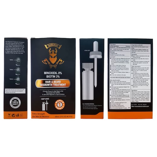 Minoxidil 8% + Biotina 3% Liquido 3 Frascos