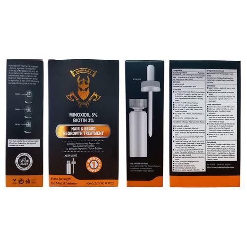 Minoxidil 8% + Biotina 3% Liquido 6 Frascos