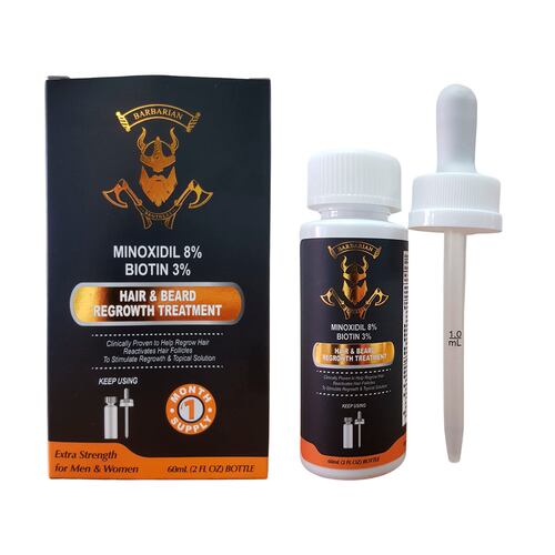 Minoxidil 8% + Biotina 3% Liquido 6 Frascos