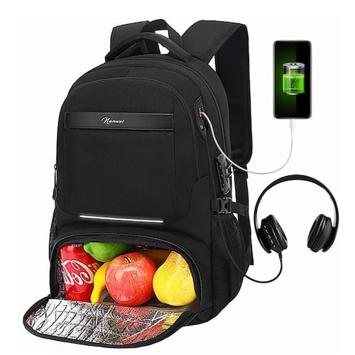 Mochila De Almuerzo Antirrobo Impermeable A Portátil 15,6 Escuela, Estudiante, Lonche