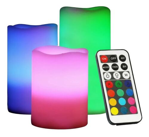 Led Luces Vela Candles 3 Piezas Con Control
