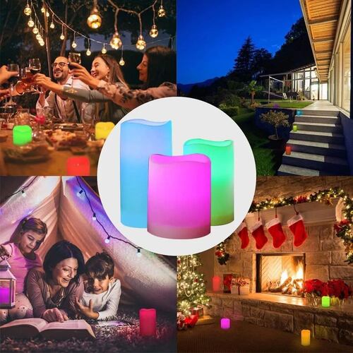 Led Luces Vela Candles 3 Piezas Con Control