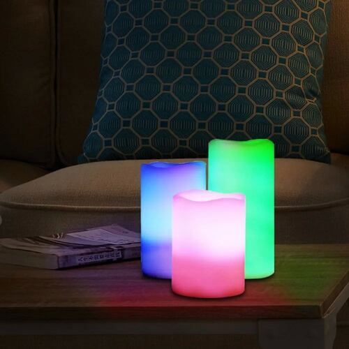 Led Luces Vela Candles 3 Piezas Con Control