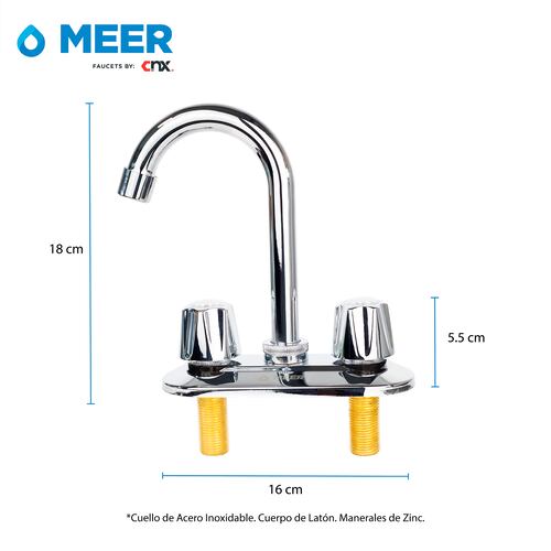 CNX Mezcladora para Lavabo Cubierta en Acero Inoxidable.