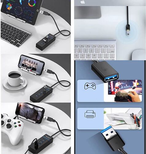 Hub Usb 3.0 4 Puertos Expansor Multi Para Laptop Pc 4 En 1