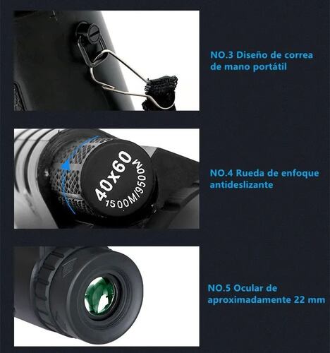 Telescopio Monocular Único De 40x60+tr