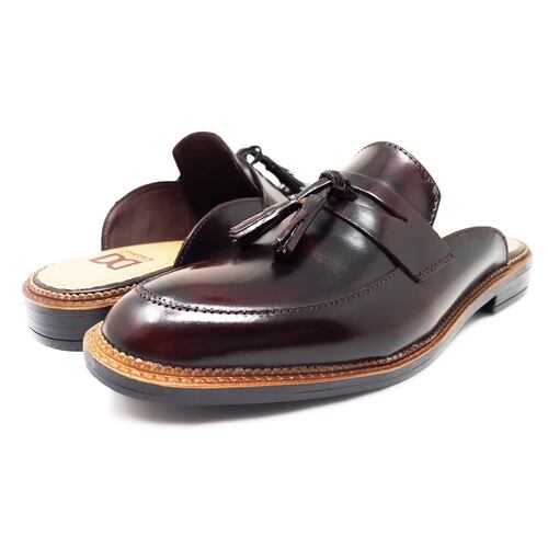 Zapato Tipo Mule Flat Dasalo Camaleón Vino En Piel Vacuno Para Dama.