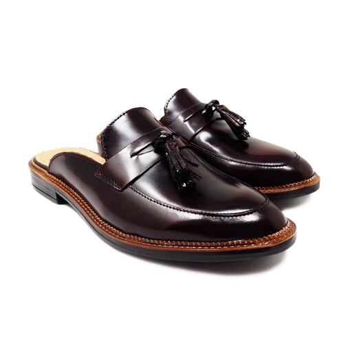 Zapato Tipo Mule Flat Dasalo Camaleón Vino En Piel Vacuno Para Dama.