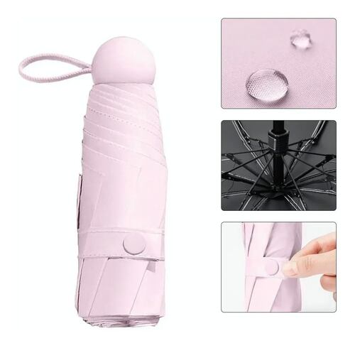 Paraguas Sombrilla De Bolsillo Anti-ultravioleta  Color Rosa