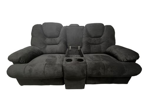 RECLINABLE DOBLE TOLEDANO TERCIOPELO NEGRO ESPACIO MUEBLES UNICAMENTE VENTA Y ENTREGA EN CIUDAD DE MEXICO Y AREA METROPOLITANA