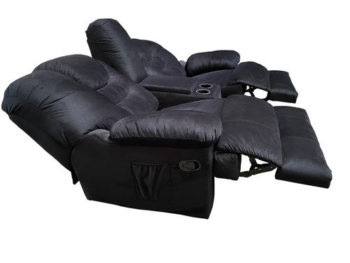 RECLINABLE DOBLE TOLEDANO TERCIOPELO NEGRO ESPACIO MUEBLES UNICAMENTE VENTA Y ENTREGA EN CIUDAD DE MEXICO Y AREA METROPOLITANA
