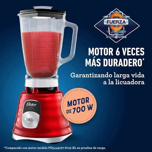 Licuadora OSTER 4126R interruptor palanca vaso vidrio 700W