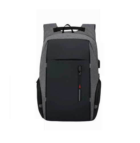 Mochila Para Laptop Con Puerto Y Cable Usb Negro con Gris
