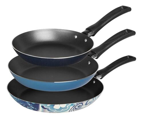 3 Pack De Sartenes Blue De Aluminio Con Duraflon