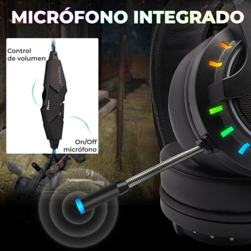 Audifonos Gamer luz Led Colores Ps4 Xbox Pc Laptop nintendo switch tablet smartphone