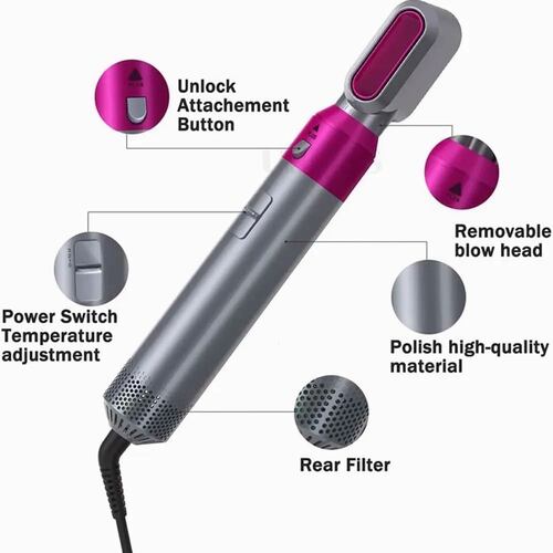 5 Es 1 Cepillo Secador De Pelo Para Peinado De Mujer 110v