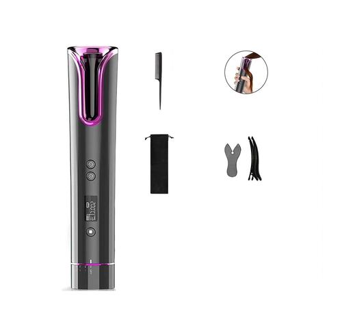 Rizador De Pelo Automático Inteligente Lcd Inalámbrico Negra