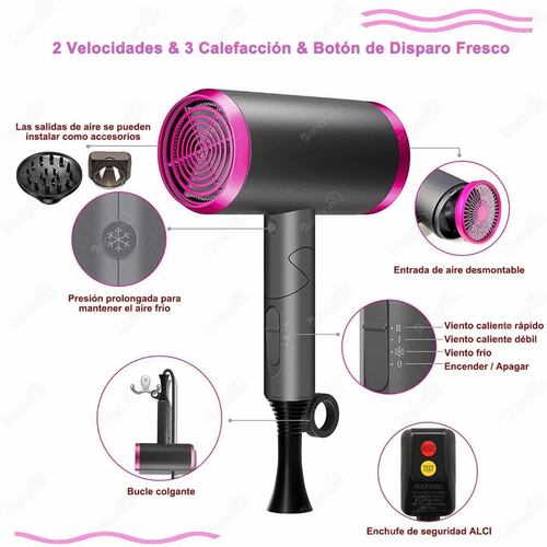 Secador De Pelo De Ion Negativo Plegable Portátil-1800 W
