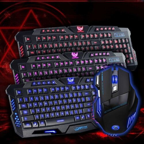 Kit Teclado y Mouse Gamer con luz led