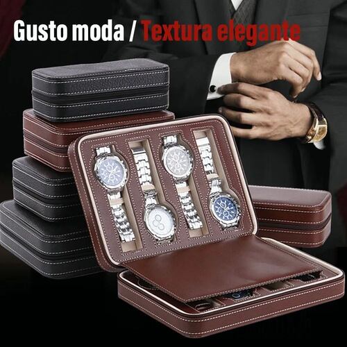 Estuche Organizador Portátil De Relojes Con 8 Espacios Marron