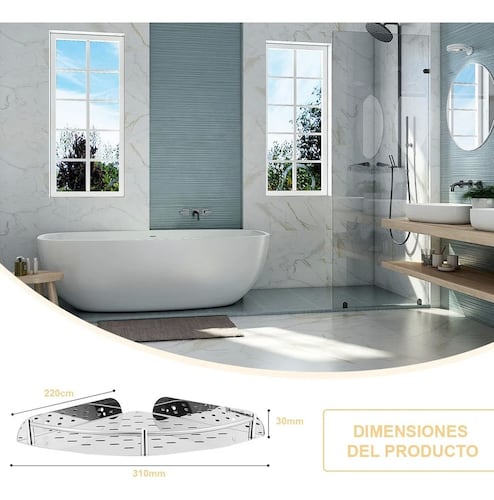 Estante Esquinero Organizador De Acero Inoxidable Para Baño