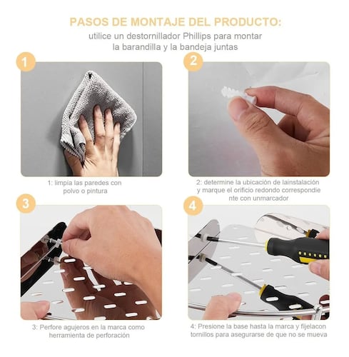 Estante Esquinero Organizador De Acero Inoxidable Para Baño