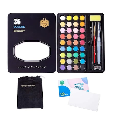 Acuarelas Profesionales 36 Colores Con Estuche