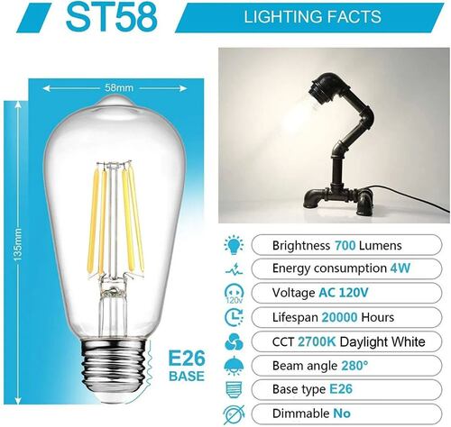 6 Bombillas Led 6w luz Calida-2700k