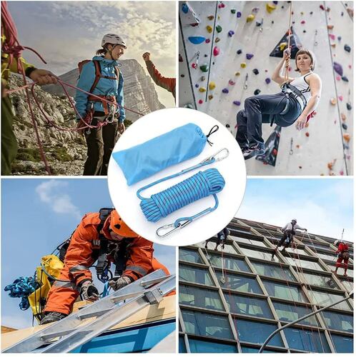 Cuerda Azul  Alpinismo 12mm Estático Escalada 20 Mts