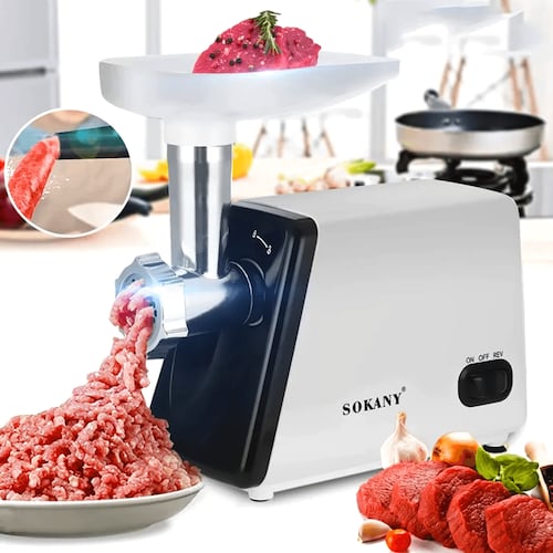 Molino de Carne Eléctrico Archy 2500W Acero Inoxidable Picador Embutidor Salchicha tipo Industrial Cocina Restaurante