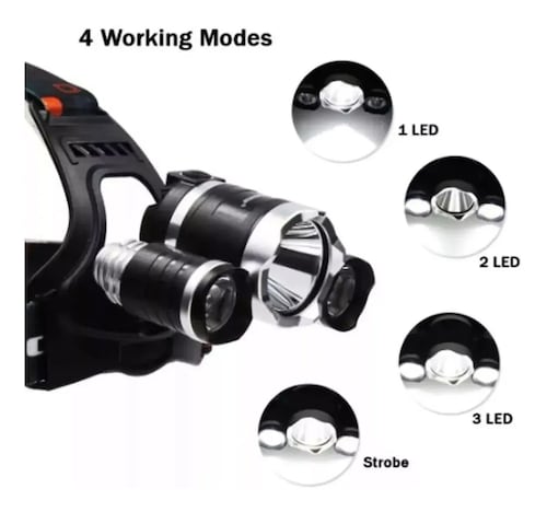 Lampara Minera 5000 Lumens 3 Cree Led Recargable