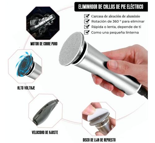Máquinas Exfoliadoras Removedor De Callos Lima Para Pies Gris