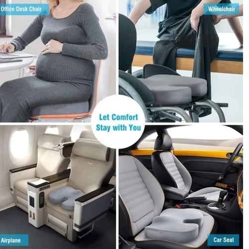 Cojín Gel De Espuma Viscoelástica Para Coxis Para Auto Silla
