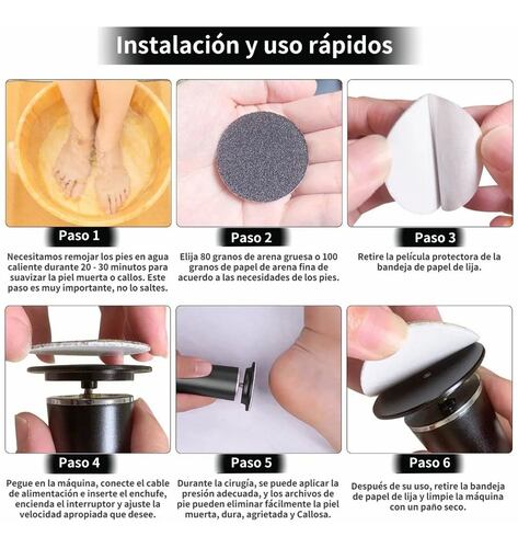 Removedor De Callos Profesional Electrico Exfoliante De Pies Negro
