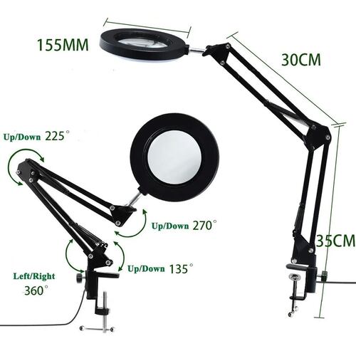 Lámpara Led De Escritorio Con Lupa De 3 Colores De 10x
