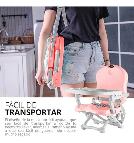 Silla Periquera Bebe Portatil Plegable Rosa