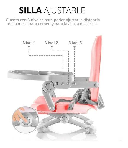 Silla Periquera Bebe Portatil Plegable Rosa