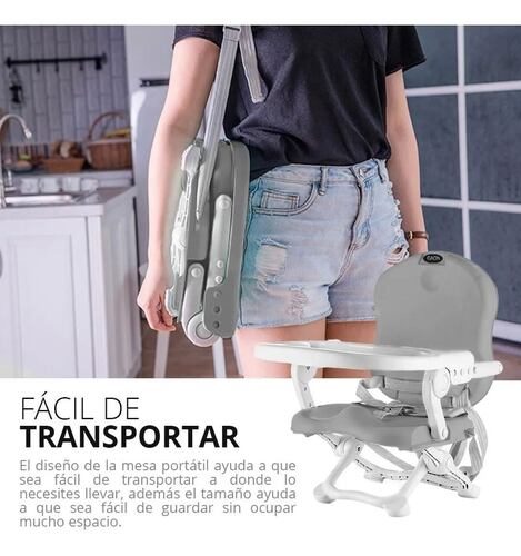 Silla Periquera Bebe Portatil Plegable  Gris