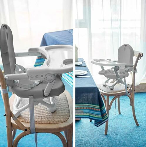 Silla Periquera Bebe Portatil Plegable  Gris