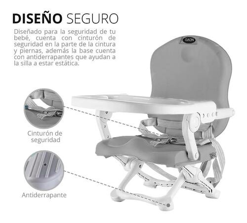 Silla Periquera Bebe Portatil Plegable  Gris