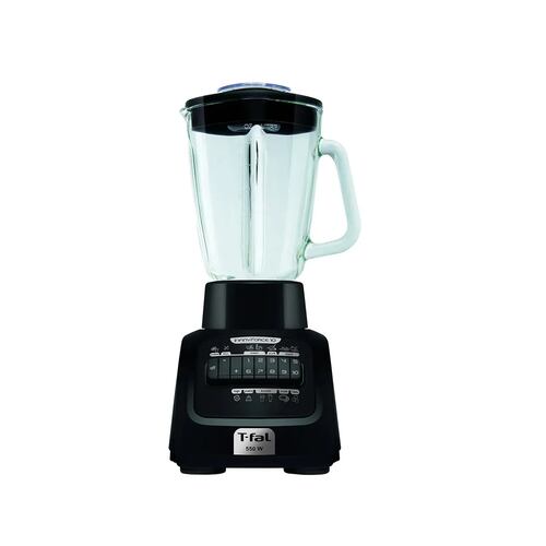 Licuadora T-fal X 1.25 L negra con vaso de vidrio 127V