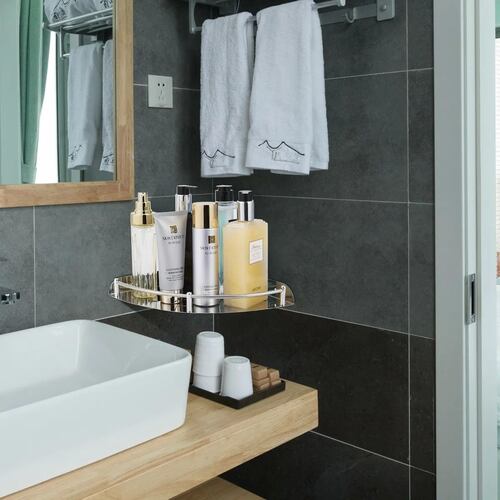 Estante Esquinero Organizador De Acero Inoxidable Para Baño